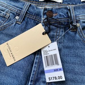 NWT Scotch & Soda The Wave High Rise Cropped Wide Leg Jeans 26 Trendy Light Wash